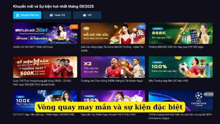 Vòng quay may mắn và sự kiện đặc biệt